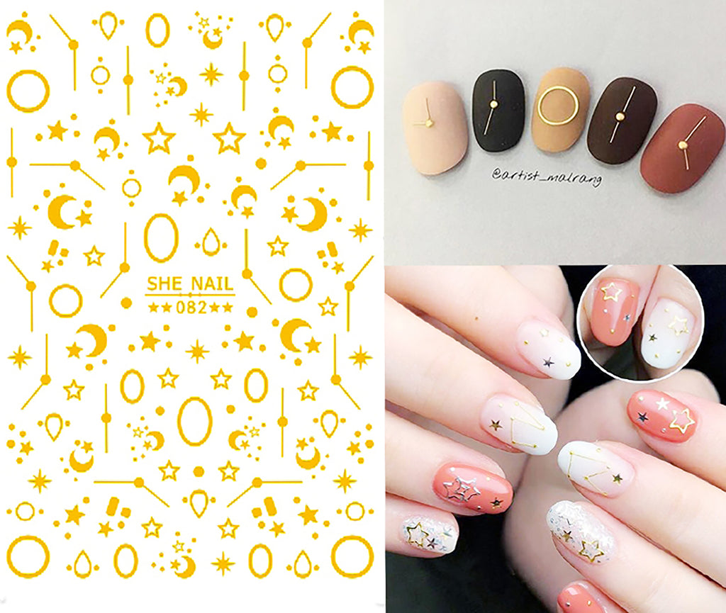 She Nail Stickers Gold SHE-082G
