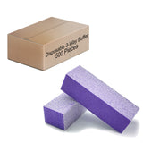3-Way Nail Buffer Blocks 60/60/100 Grit - Purple/White (1 case/500 pieces)