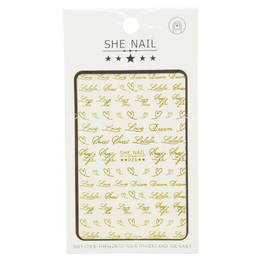 She Nail Stickers Gold SHE-026G