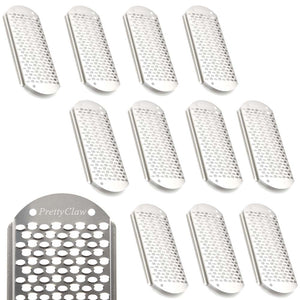 Prettyclaw Foot File & Callus Remover Replacement Blades - Silver/Big Hole (12pc)