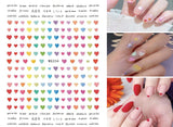 Nail Stickers Colorful Hearts WG-334