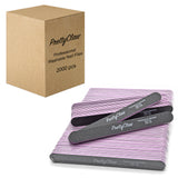 PrettyClaw Acrylic Nail Files Straight Shape 100/180 Grit - Black (1 Case/2000 Pieces)