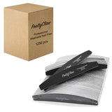 PrettyClaw Acrylic Nail Files Half Moon Shape 180/240 Grit - Black (1 Case/1250 pieces)