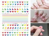 Nail Stickers Hearts and Lines WG-335
