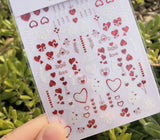 Nail Stickers Love Red Hearts CJ-037RW
