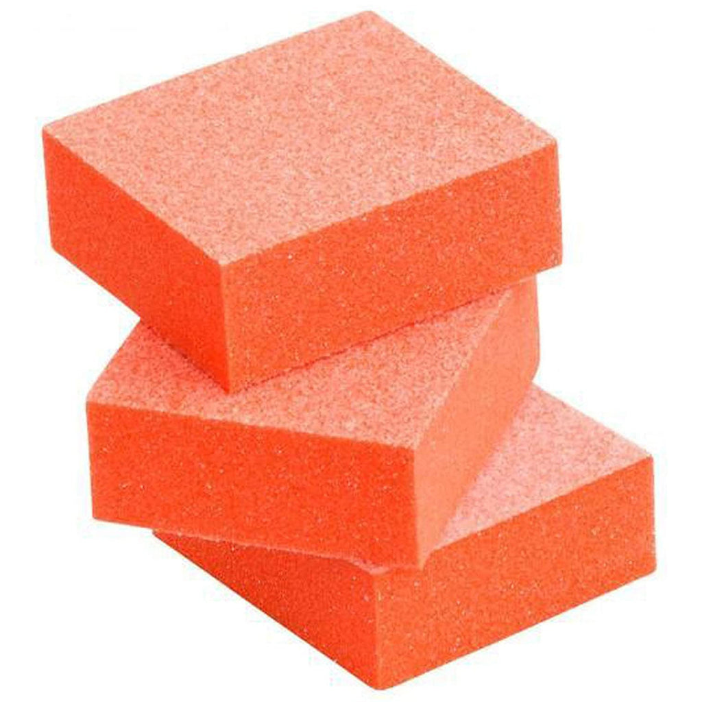 40 pieces Mini Nail Buffer Blocks 80/80 White Grit Orange Disposable Buffing Blocks