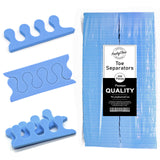 PrettyClaw Disposable Pedicure Toe Separators - Blue (200 Pieces/100 Pairs)