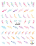 Nail Stickers Colorful Feathers CA-010