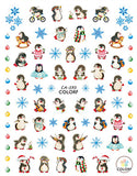 Nail Stickers Penguin Winter Snowflake CA-593
