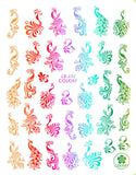 Nail Stickers Peacock Rainbow CB-232