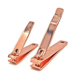 Nail Clipper Straight, Curve & Glass File Rose Gold - (3 Piece/1 pack)