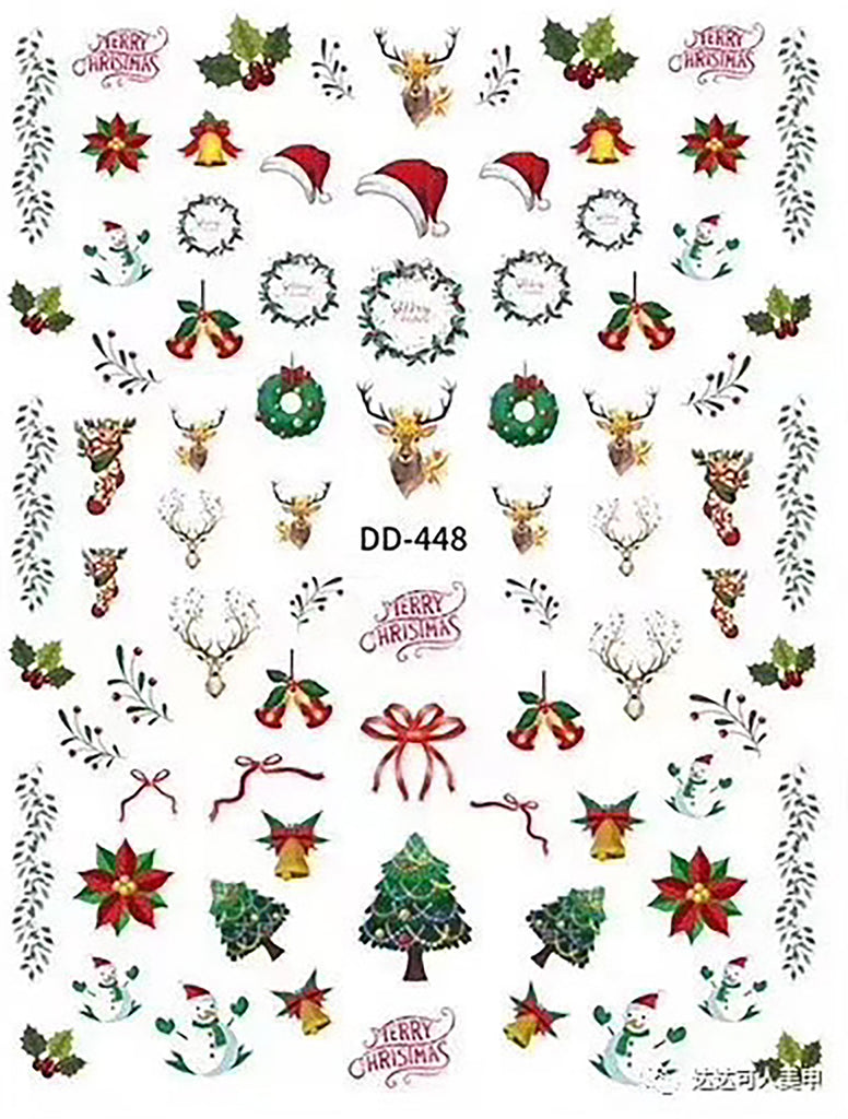 Nail Stickers Christmas Wreath Reindeer DD-448