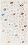 Nail Stickers Cross Star Angel Wings Silver F-334S