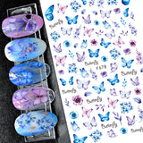 Nail Stickers Butterfly Flowers F-678