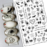 Nail Stickers Halloween Spider Skull F-793