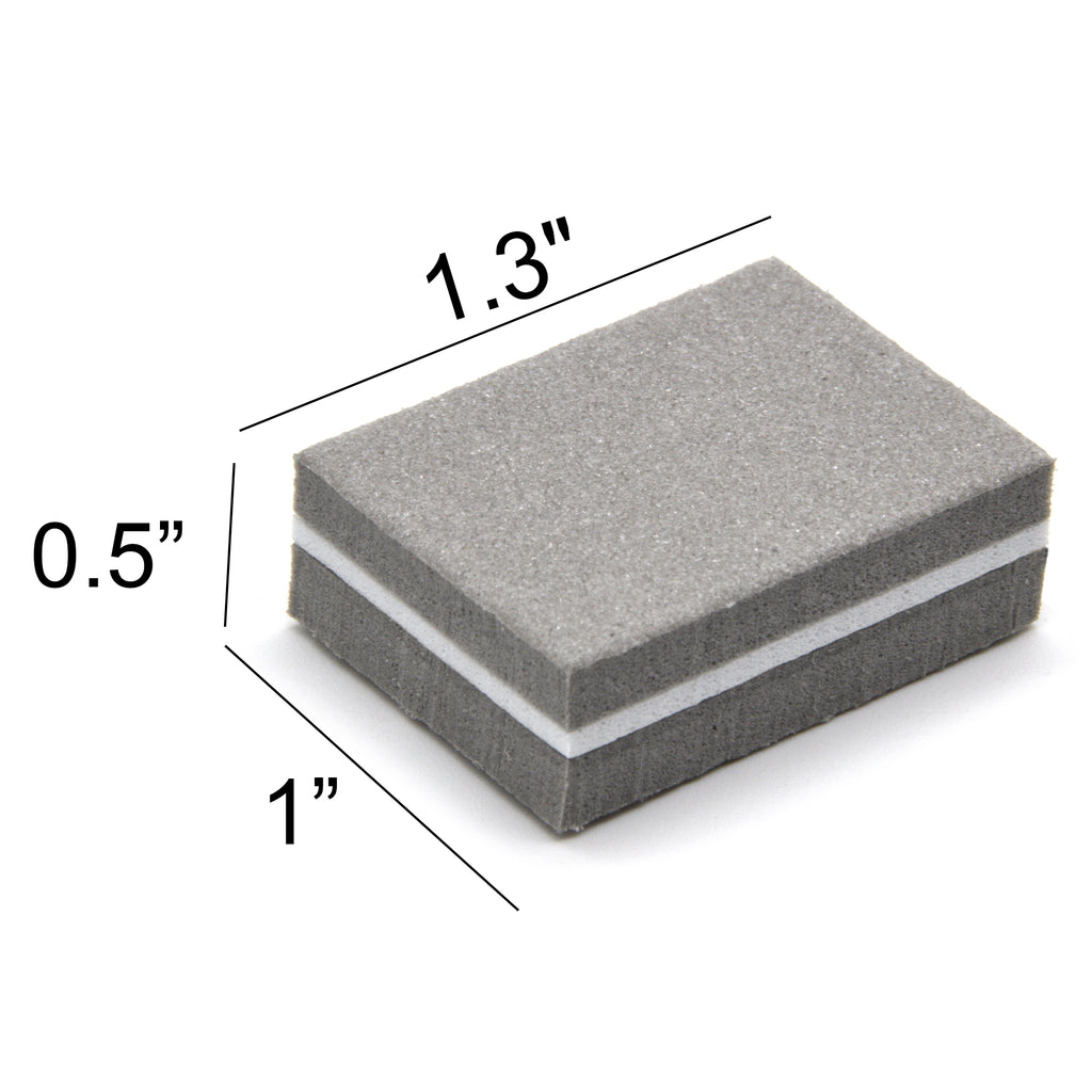 Double Sided Nail Buffers Mini Size 100/180 Grit - Gray (1 case/1500 pieces)