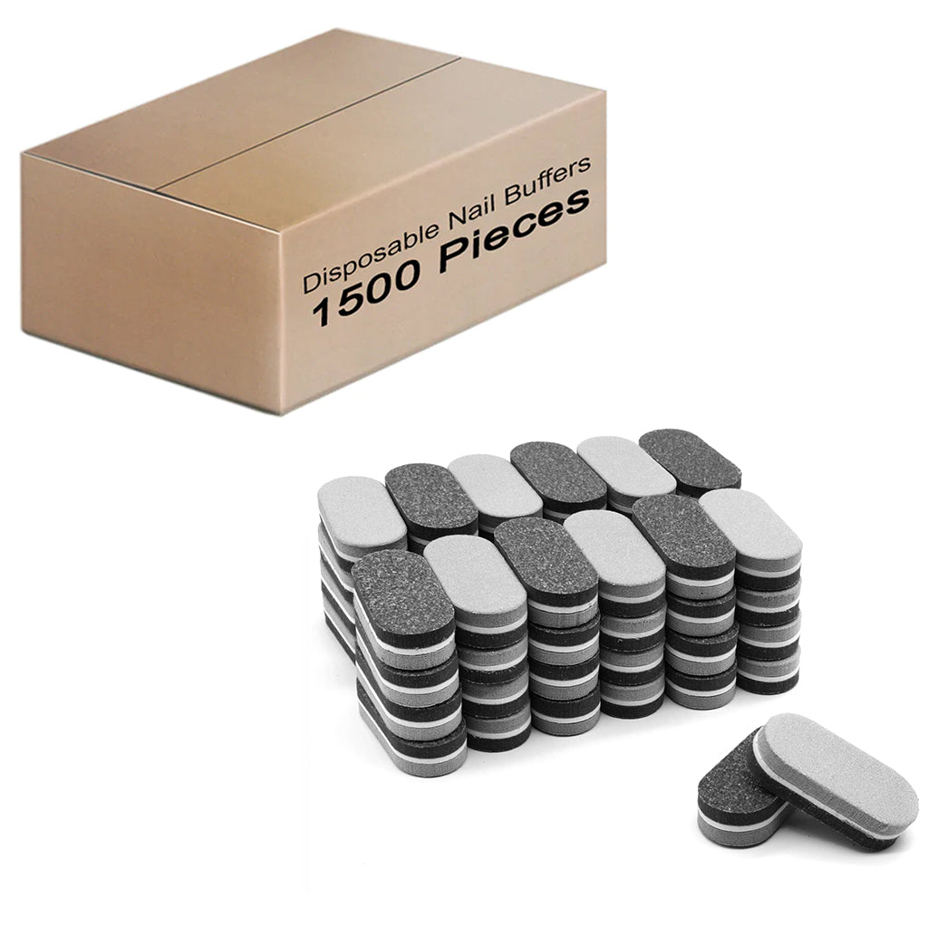 Double Sided Oval Nail Buffers 100/180 Grit - Gray/Black (1 case/1500 pieces)