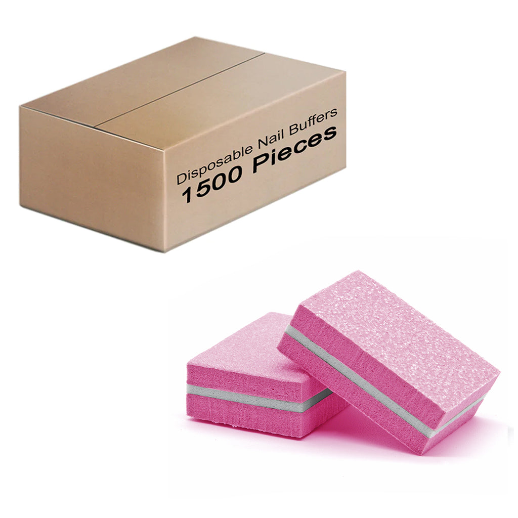 Double Sided Nail Buffers Mini Size 100/180 Grit - Pink (1 case/1500 pieces)