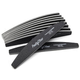 PrettyClaw Acrylic Nail Files Half Moon Shape 100/100 Grit - Black (1 Case/1250 pieces)