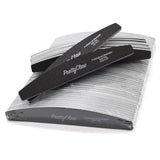 PrettyClaw Acrylic Nail Files Half Moon Shape 180/240 Grit - Black (1 Case/1250 pieces)