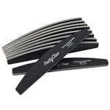 PrettyClaw Acrylic Nail Files Half Moon Shape 180/240 Grit - Black (1 Case/1250 pieces)