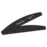 PrettyClaw Acrylic Nail Files Half Moon Shape 180/240 Grit - Black (10 pieces)