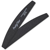 PrettyClaw Acrylic Nail Files Half Moon Shape 80/100 Grit - Black (10 pieces)