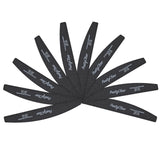 PrettyClaw Acrylic Nail Files Half Moon Shape 80/100 Grit - Black (10 pieces)