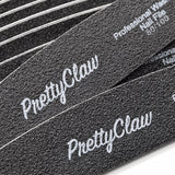 PrettyClaw Acrylic Nail Files Half Moon Shape 100/180 Grit - Black (1 Case/1250 pieces)