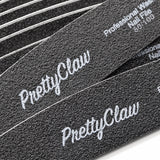 PrettyClaw Acrylic Nail Files Half Moon Shape 180/240 Grit - Black (10 pieces)