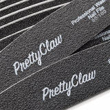 PrettyClaw Acrylic Nail Files Half Moon Shape 180/240 Grit - Black (1 Case/1250 pieces)