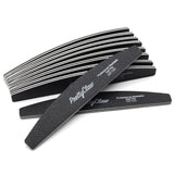 PrettyClaw Acrylic Nail Files Half Moon Shape 80/100 Grit - Black (1 Case/1250 pieces)