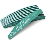 PrettyClaw Premium Acrylic Nail Files Half Moon Shape 100/100 Grit - Green (25 pieces)