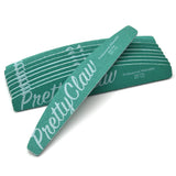 PrettyClaw Premium Acrylic Nail Files Half Moon Shape 80/100 Grit - Green (25 pieces)