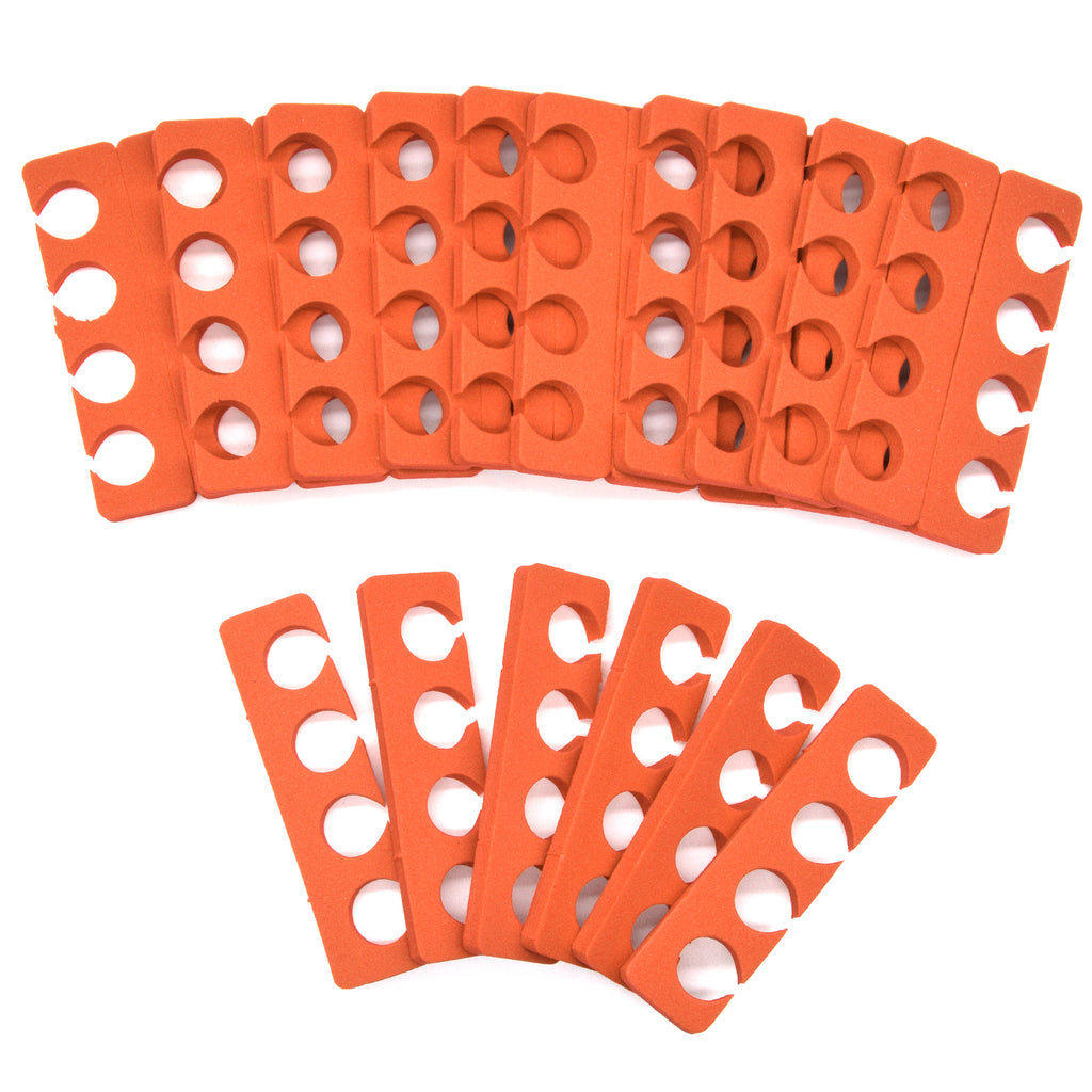 PrettyClaw EVA Pedicure Toe Separators - Orange (200 Pieces/100 Pairs)