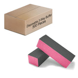 PrettyClaw 3-Way Nail Buffer Blocks 120/120/120 Grit - Pink/Black (1 case/500 pieces)