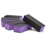 PrettyClaw 3-Way Nail Buffer Blocks 120/120/120 Grit - Purple/Black (1 case/500 pieces)