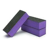 PrettyClaw 3-Way Nail Buffer Blocks 120/120/120 Grit - Purple/Black (1 case/500 pieces)