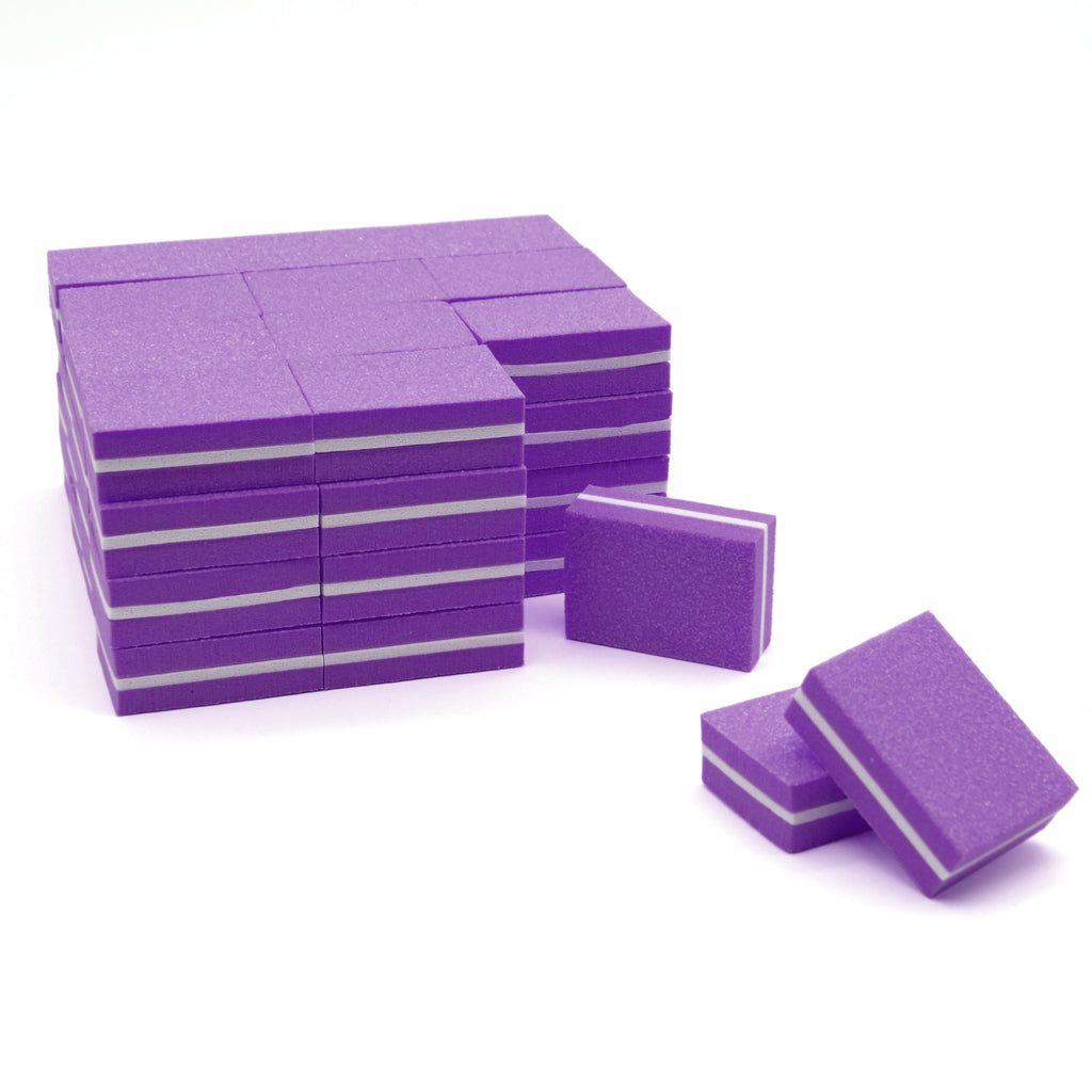 Double Sided Nail Buffers Mini Size 100/180 Grit - Purple (1 case/1500 pieces)