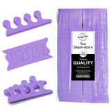 PrettyClaw EVA Pedicure Toe Separators - Purple (200 Pieces/100 Pairs)