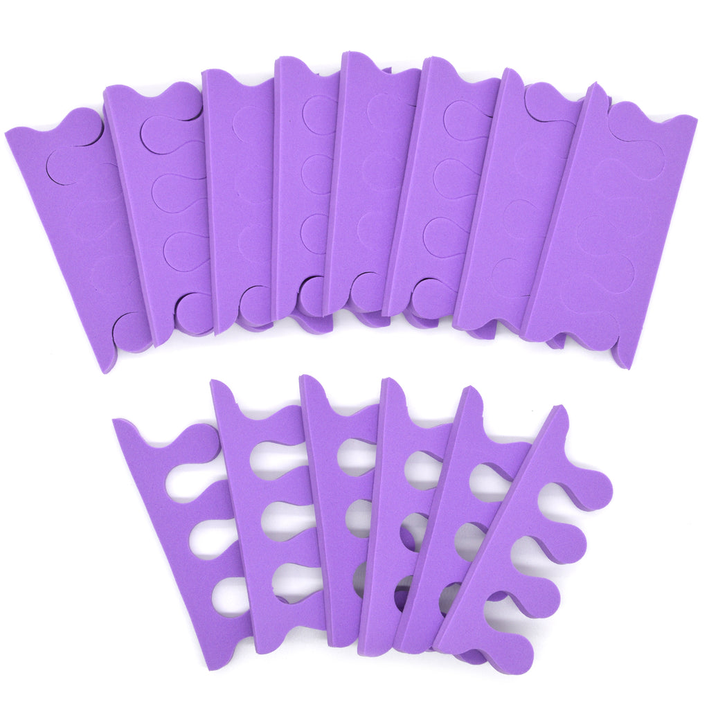 PrettyClaw Disposable Pedicure Toe Separators - Purple (200 Pieces/100 Pairs)