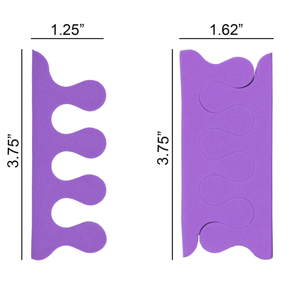 PrettyClaw Disposable Pedicure Toe Separators - Purple (200 Pieces/100 Pairs)