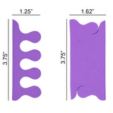 PrettyClaw EVA Pedicure Toe Separators - Purple (200 Pieces/100 Pairs)