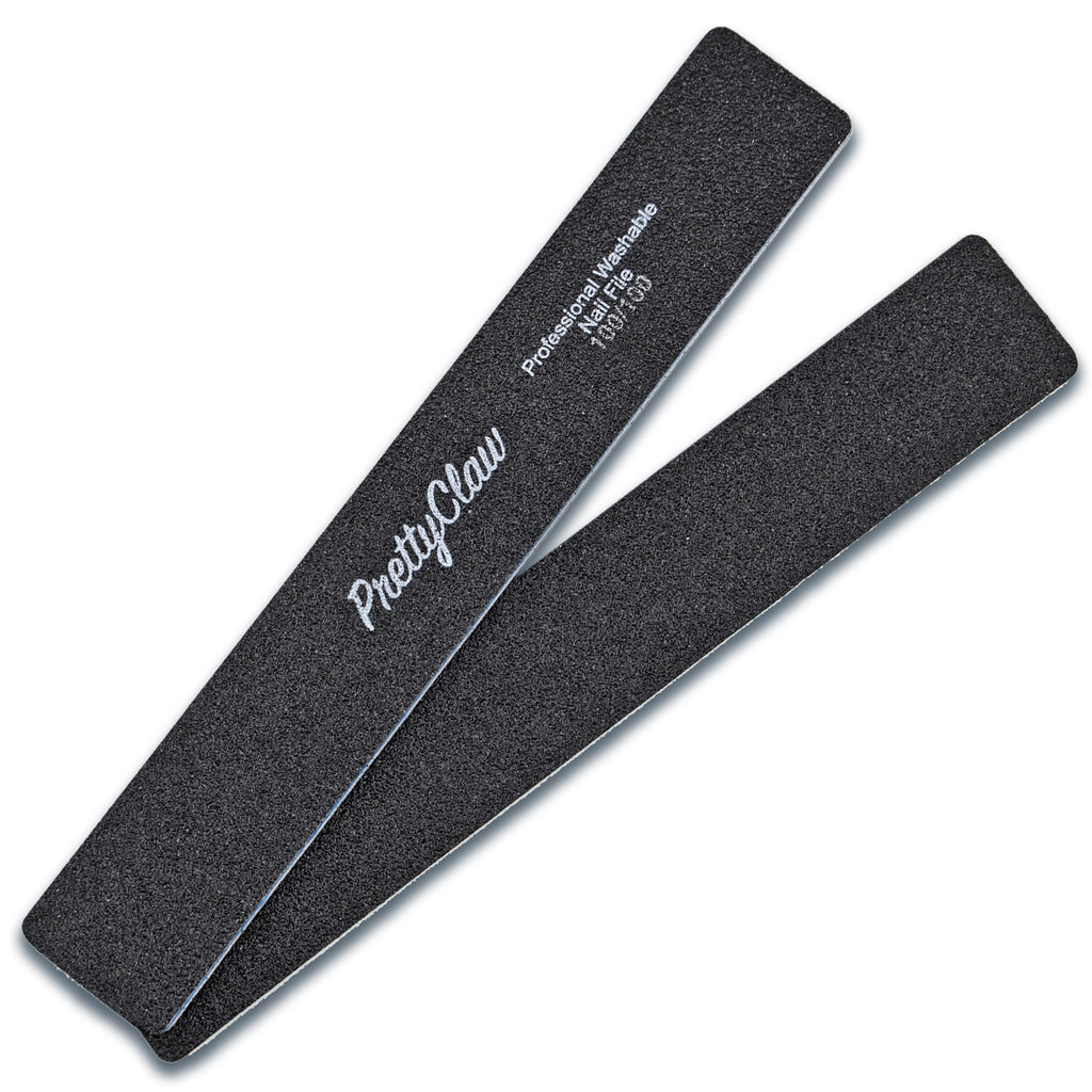 PrettyClaw Acrylic Nail Files Rectangle Jumbo Shape 100/100 Grit - Black (10 Pieces)
