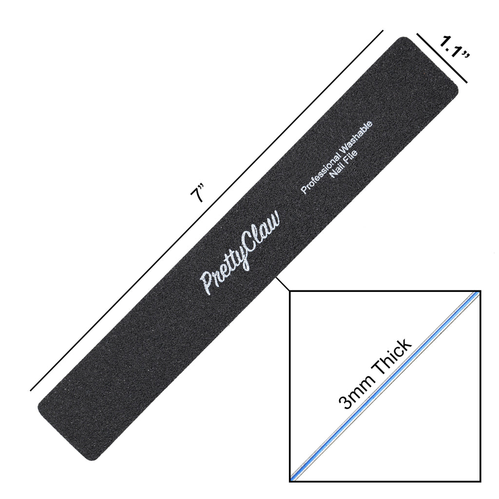 PrettyClaw Acrylic Nail Files Rectangle Jumbo Shape 80/80 Grit - Black (10 Pieces)