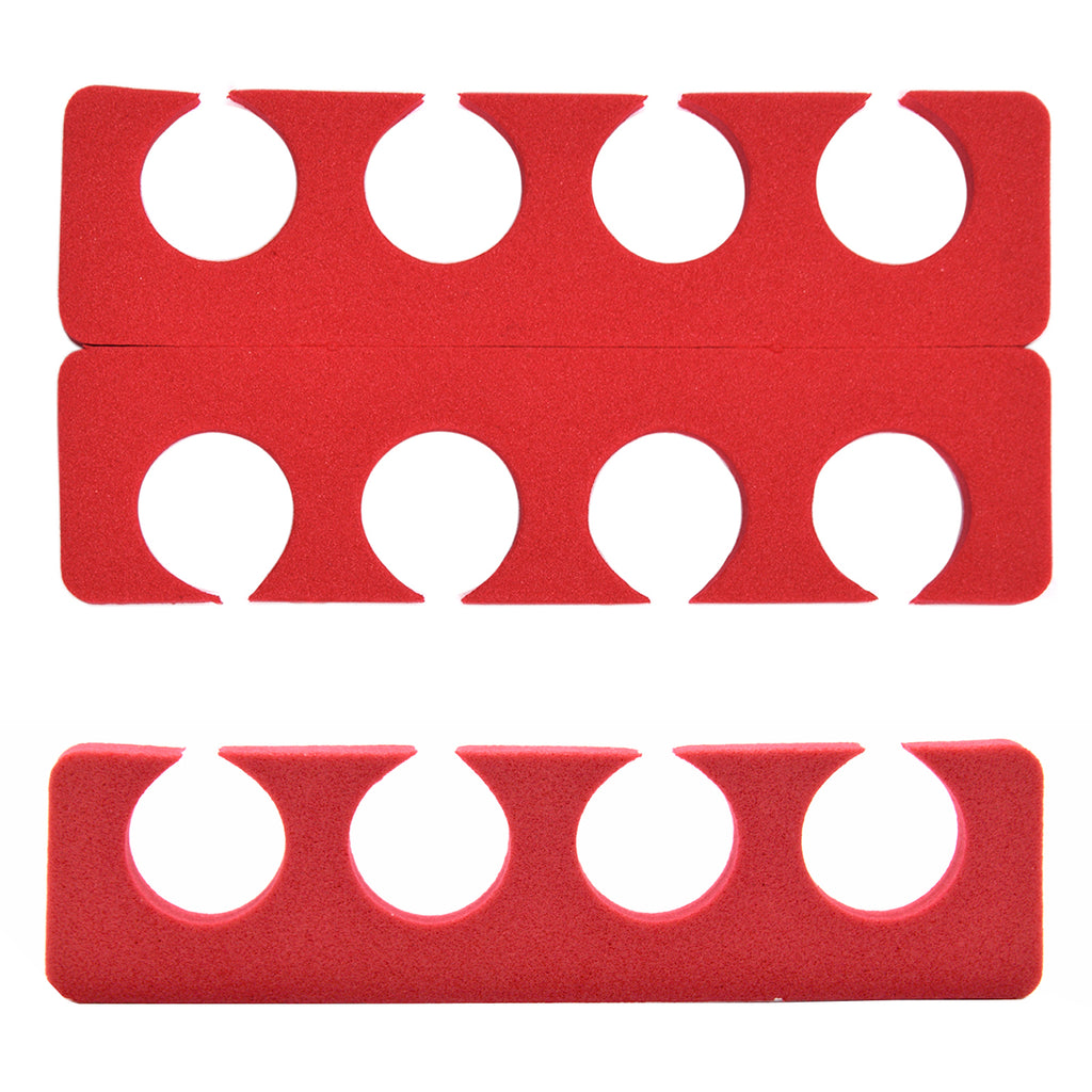 PrettyClaw Disposable Pedicure Toe Separators - Red (200 Pieces/100 Pairs)