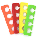 PrettyClaw EVA Pedicure Toe Separators - Red, Orange, Green, Yellow (24 Pieces/12 Pairs)