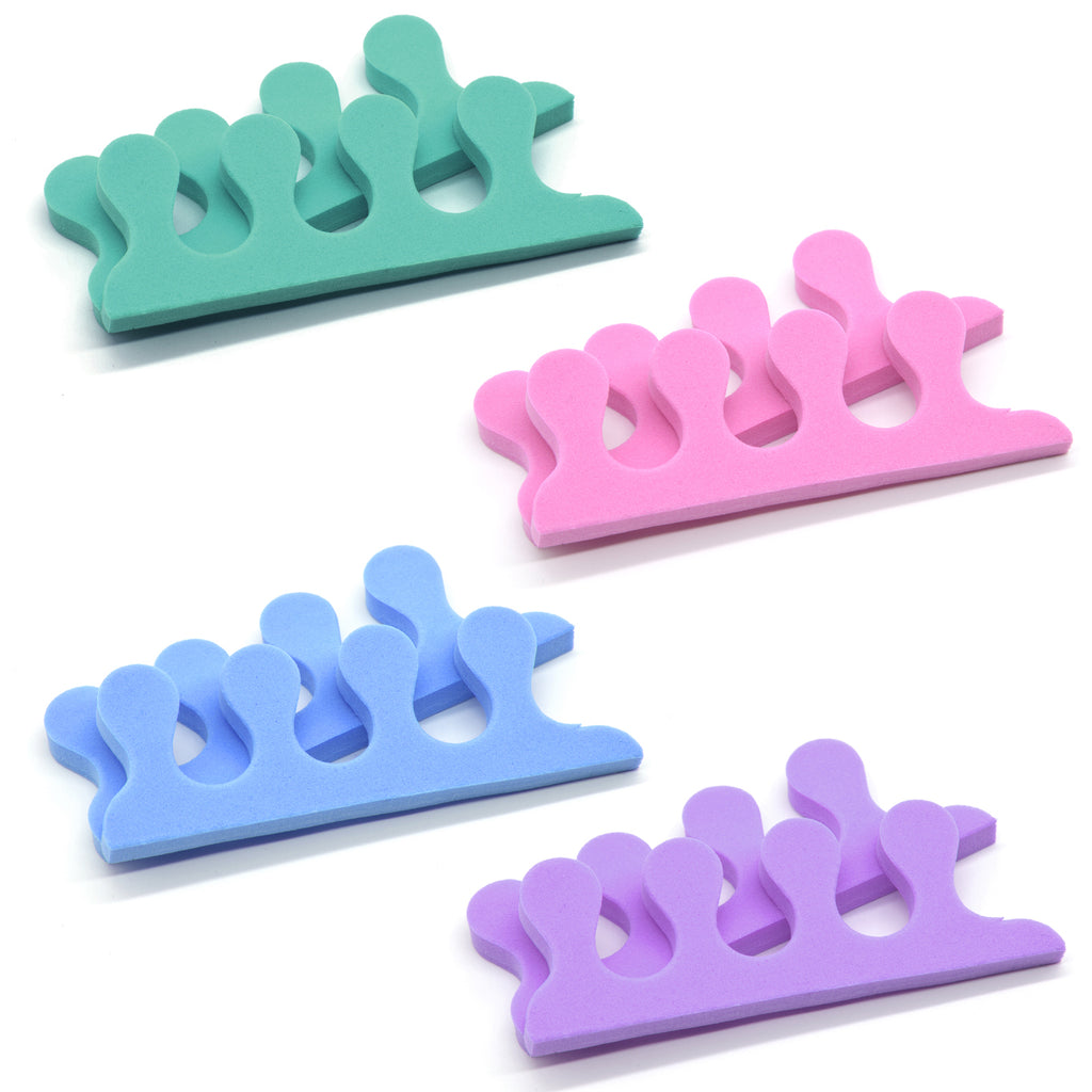 PrettyClaw Disposable Pedicure Toe Separators - Purple, Pink, Blue, Green (4000 Pieces/2000 Pairs)