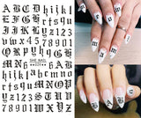 Nail Stickers Calligraphy Letters Black SHE-029B