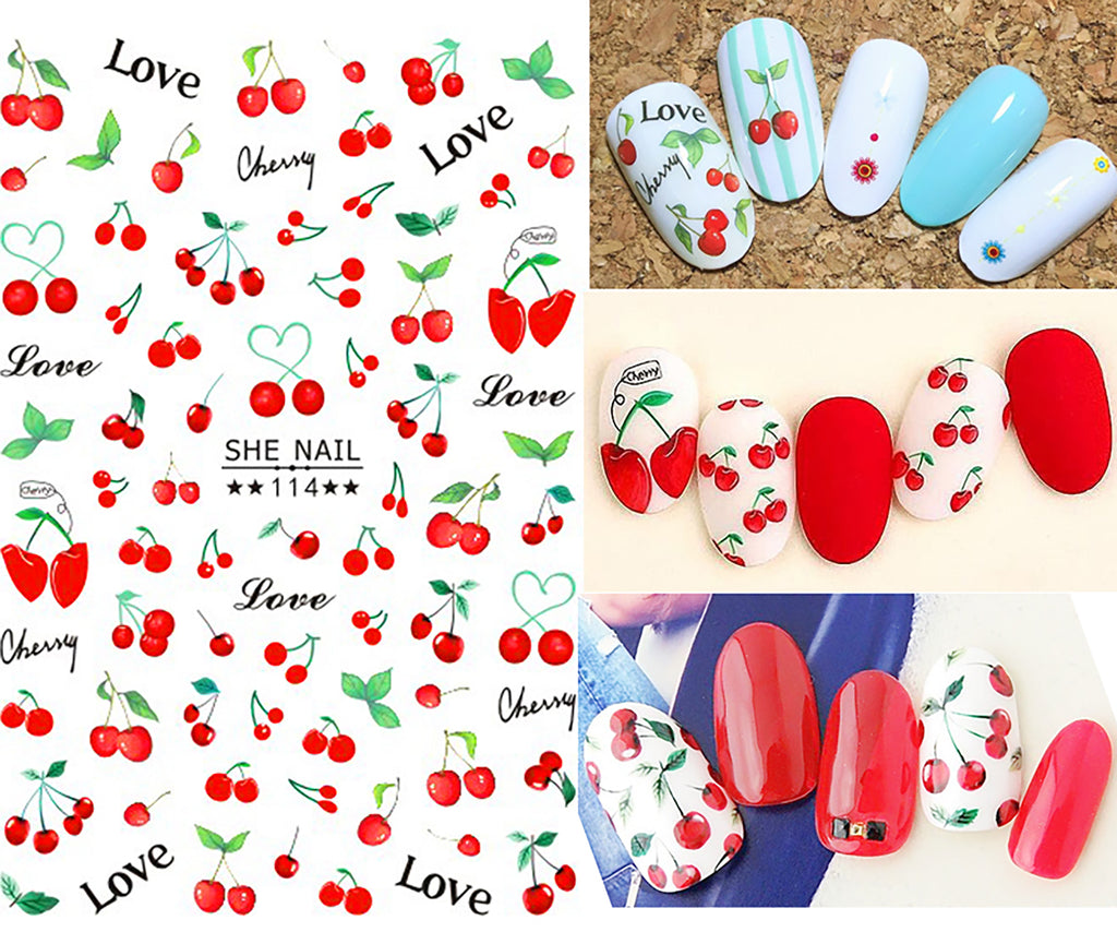 Nail Stickers Cherry Fruit SHE-114